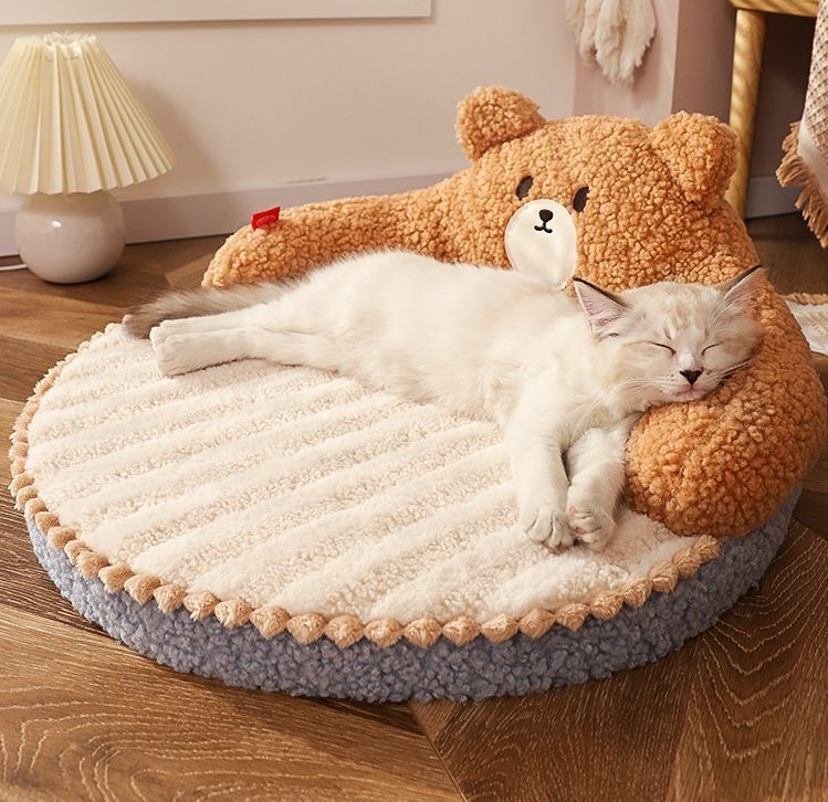 2タイプ ペットハウス ペットベット アニマルベット ペットソファ ドッグソファ キャットソファ 猫のベッド 猫と子犬のための丸いペットのベッド 暖かい快適なペットベッド 取り外し な洗える猫のベッド