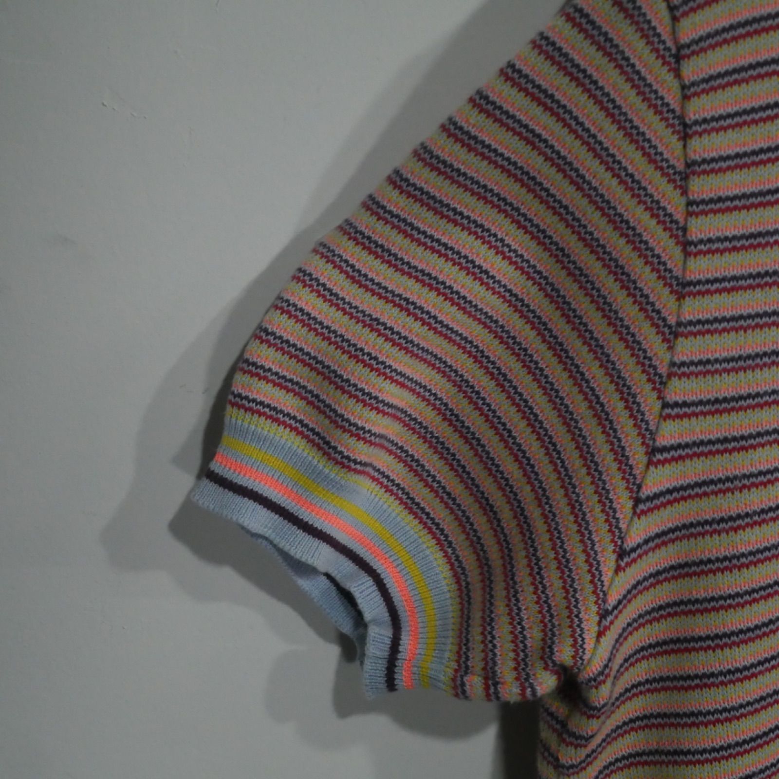 comme des garçons shirt multicolored border knit polo shirt comme des garçons shirt multicolored border knit polo shirt