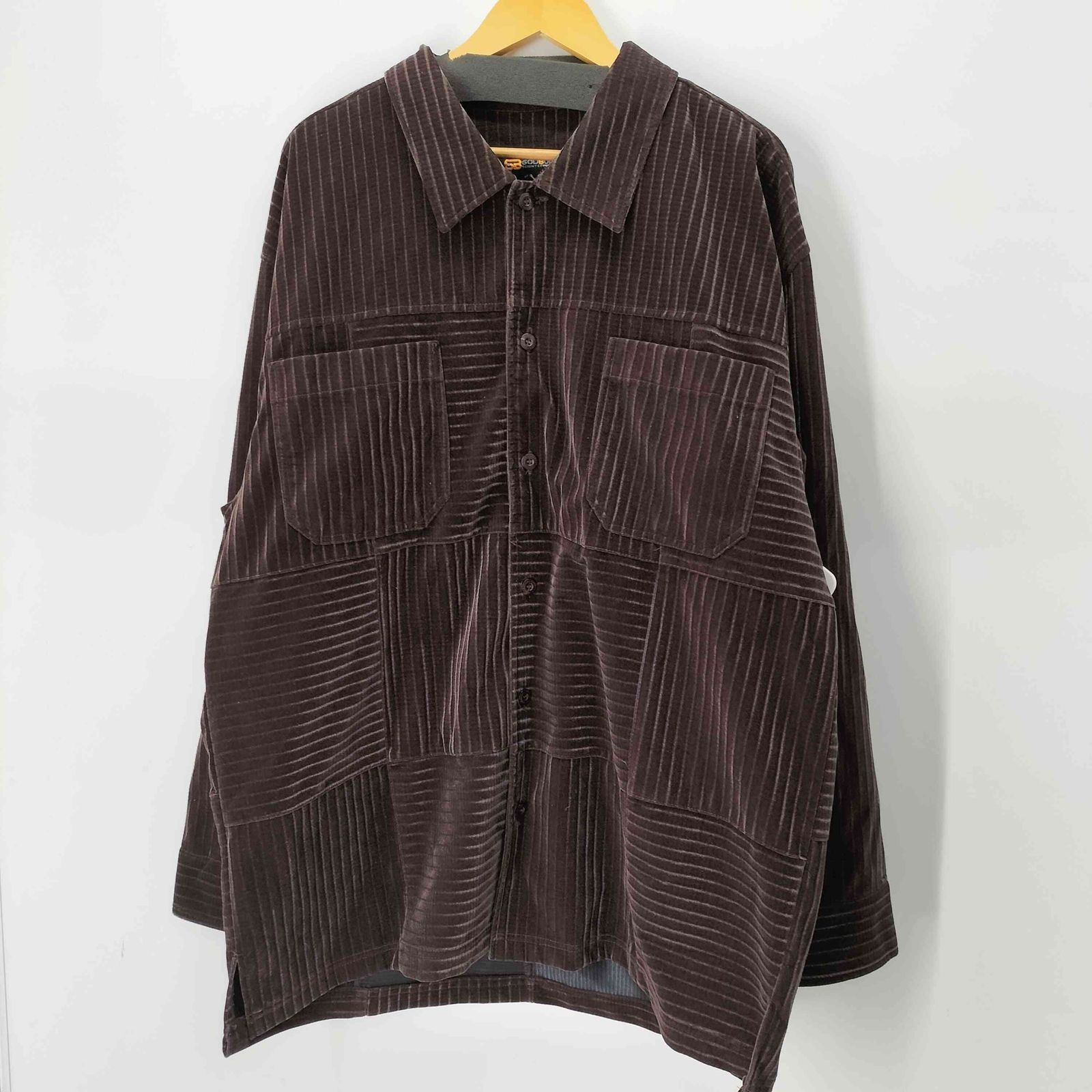ユーズドフルギ USED古着 godbody ベロアライク パッチワークデザイン 