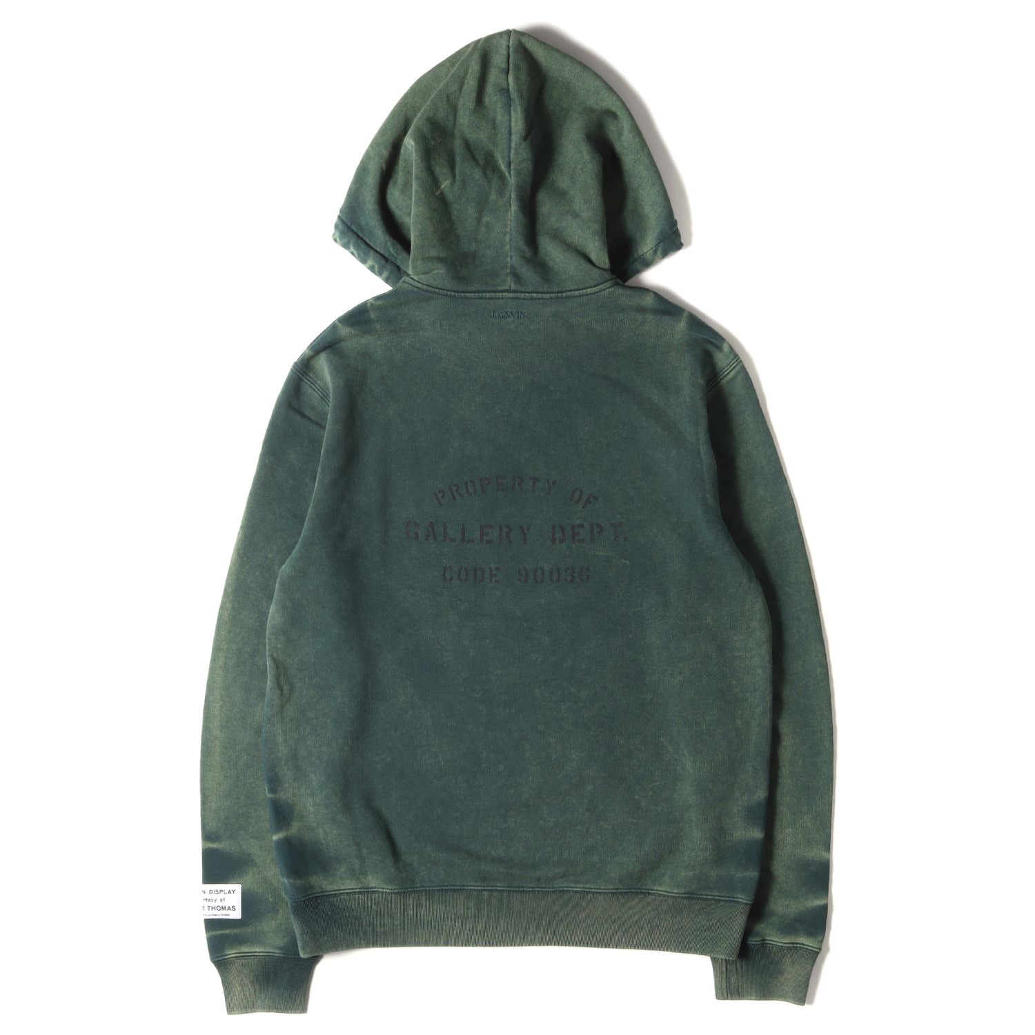 美品 LANVIN ランバン パーカー サイズ:XL 21SS GALLERY DEPT. ギャラリーデプト ペイント ブリーチ加工 スウェット  パーカー Painted Hoodie グリーン トップス フーディー コラボ イタリア製 - メルカリ