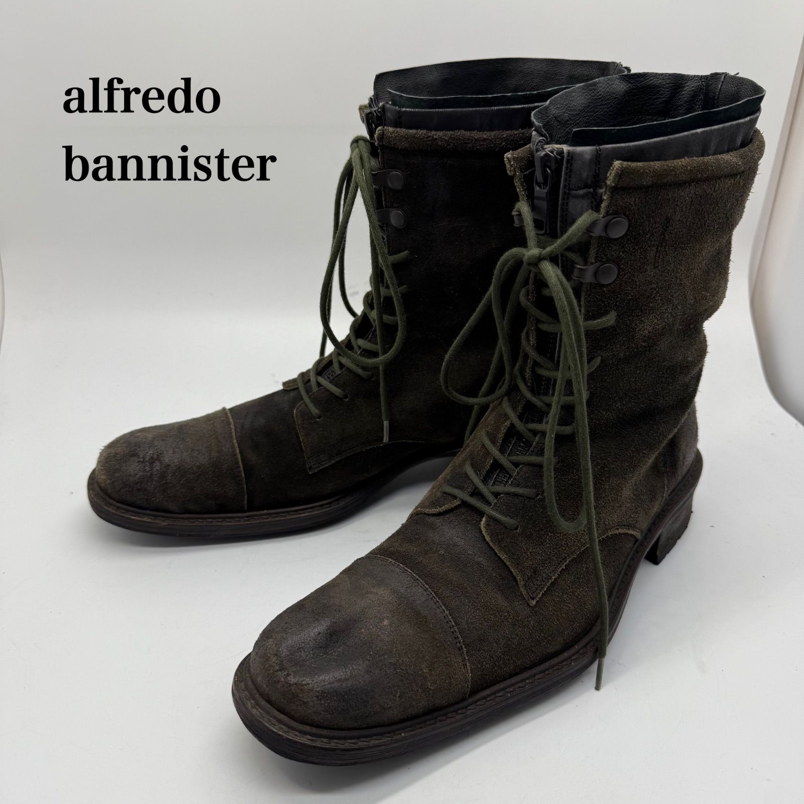 alfredo BANNISTER 00s y2k archive Layerd zip suede boots 41 アルフレッドバニスター レイヤード レースアップ ジップブーツ アーカイブ 平成 お兄系 名作
