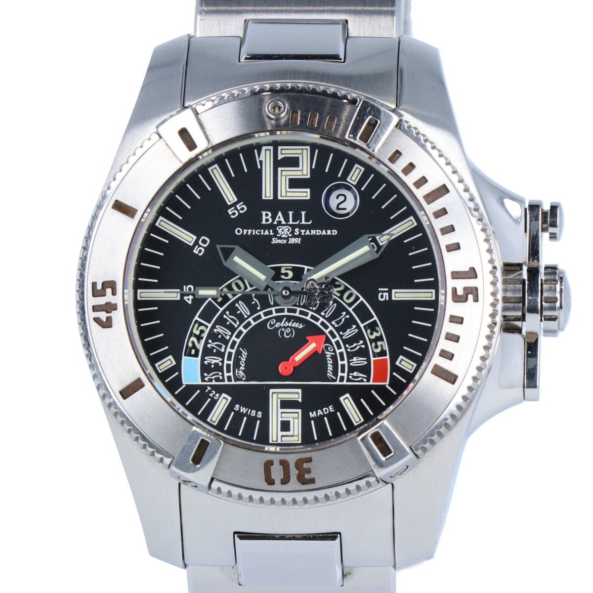 3073#20mm-18mmミッドナイトブルー☆本物クロコダイルベルト☆スイス製