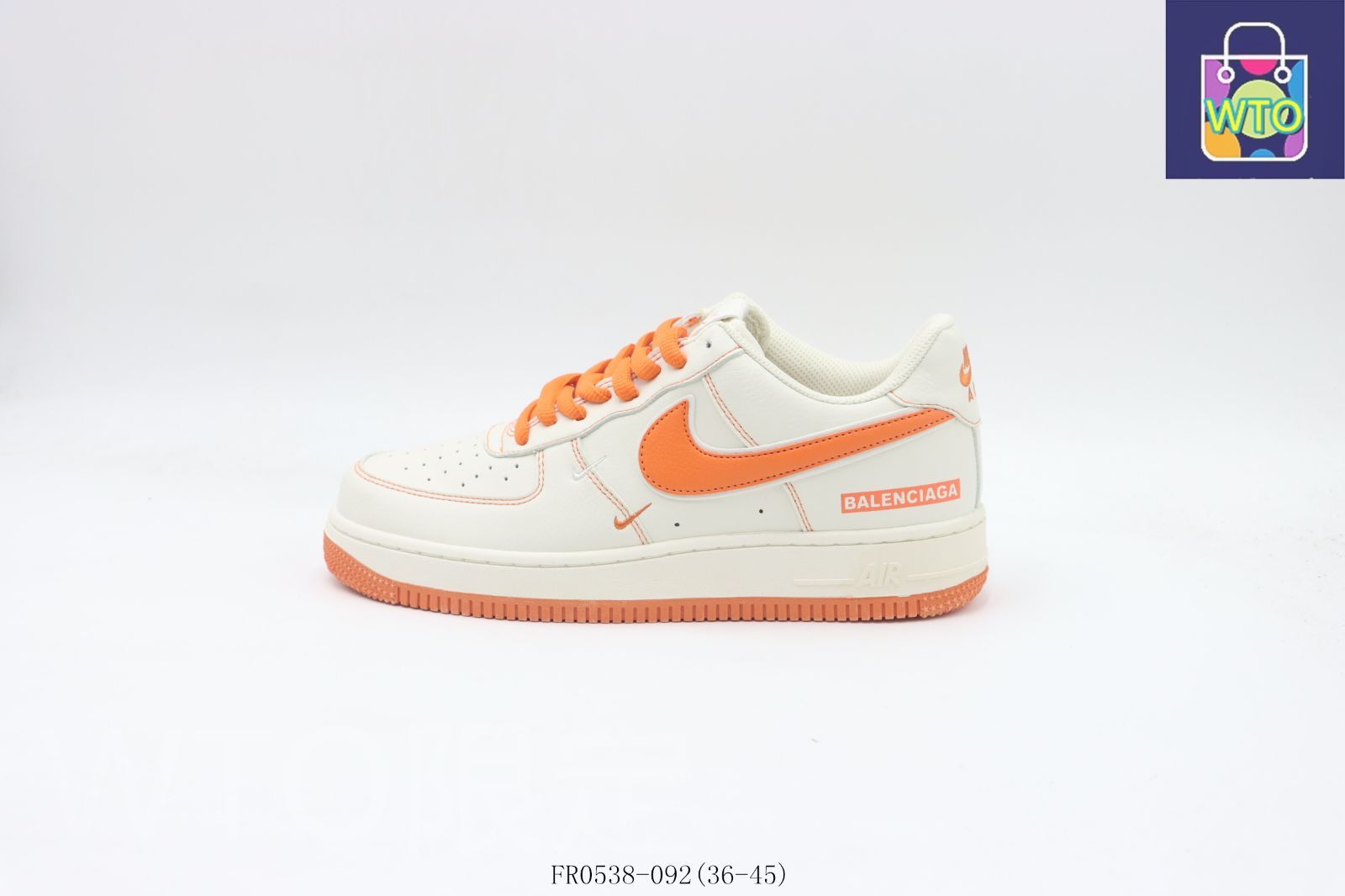 今日 NIKE ナイキ エアフォースローカットスケートシューズ ホワイトオレンジ FR0538-092-WTO輸入1