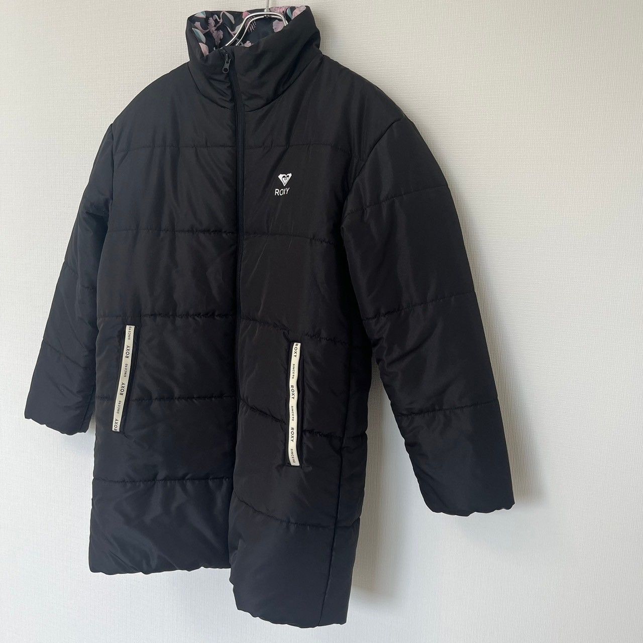 ROXY】ロキシー ブラック系 Mサイズ ダウンコート ロング