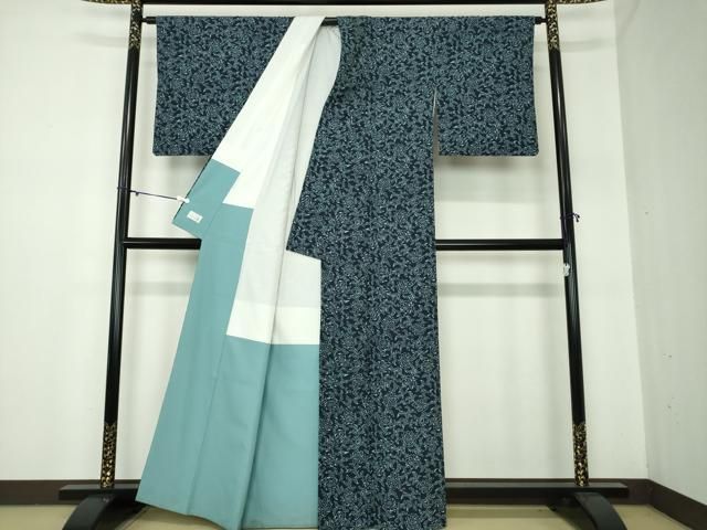 平和屋着物○洗える最高級着物 ＜英＞はなぶさ謹製 小紋 型染 更紗花文