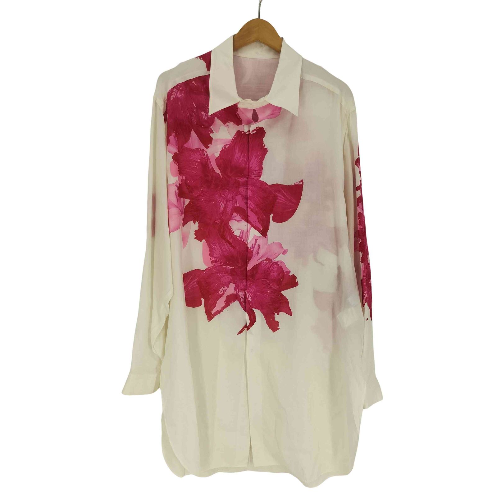 24AW YOHJI YAMAMOTO POUR HOMME 花柄シャツ ヨウジヤマモト プールオムYohji Yamamoto POUR HOMME 花柄