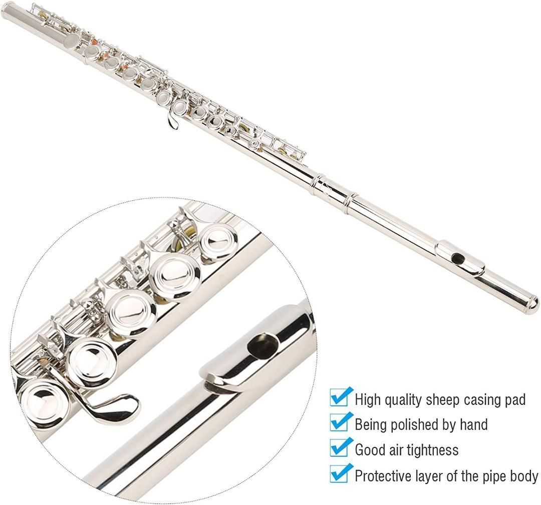 新品 フルート 管楽器 16穴 Cキー 高品質 専門ケース