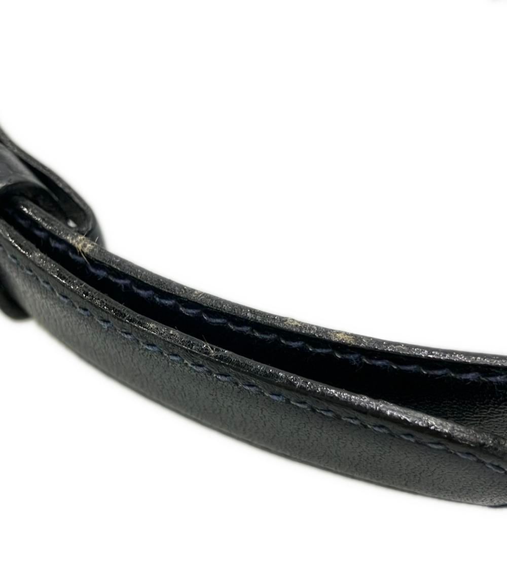 セリーヌ ベルト レディース CELINE CELINE 黒レザー ベルト 80サイズ