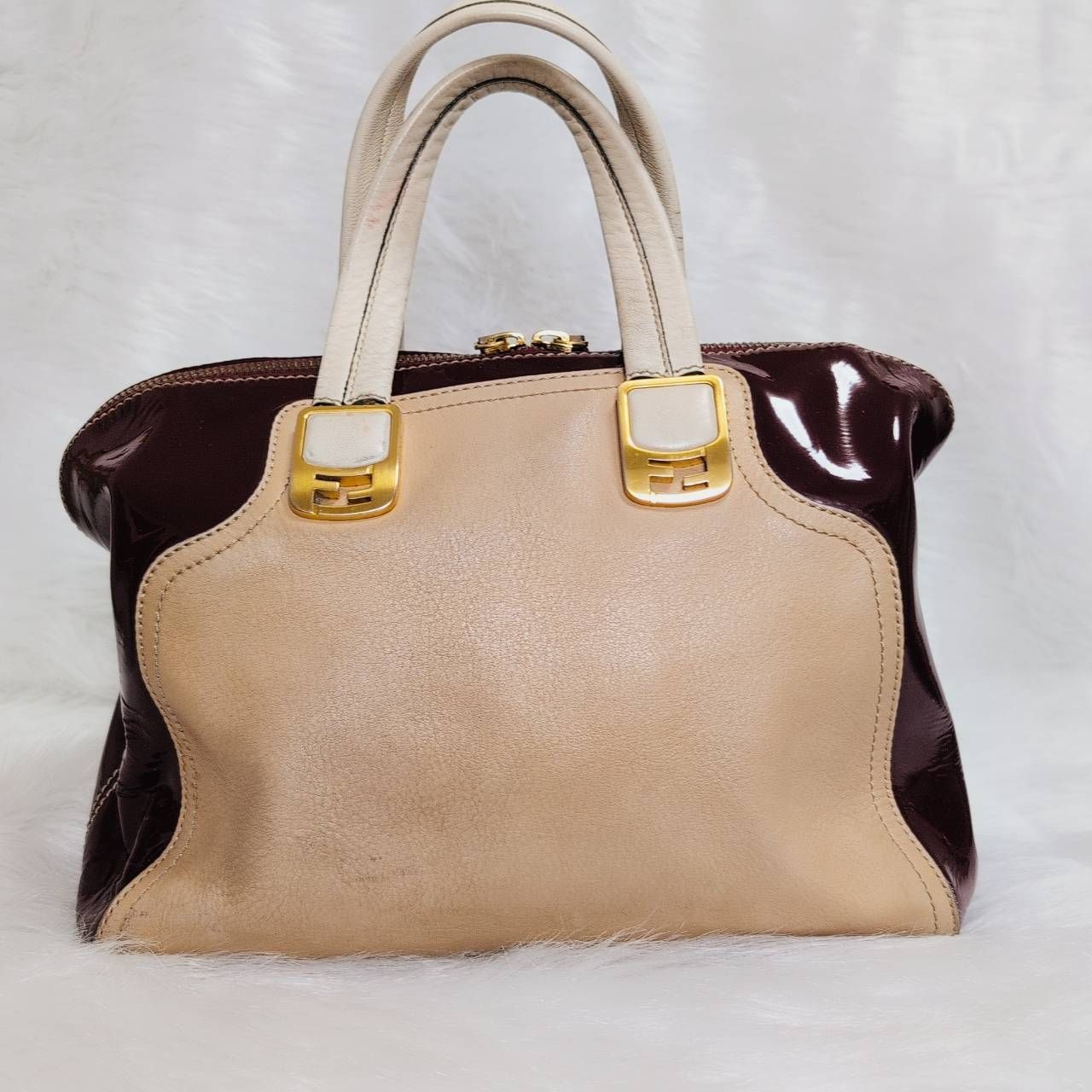 美品】FENDI カメレオン レザー 2way ハンドバッグ 8BL114-B82-129 