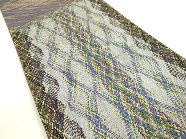 平和屋着物○太鼓柄袋帯 もじり織 吉祥文 金糸 正絹 逸品 CAAR1411hy 平和