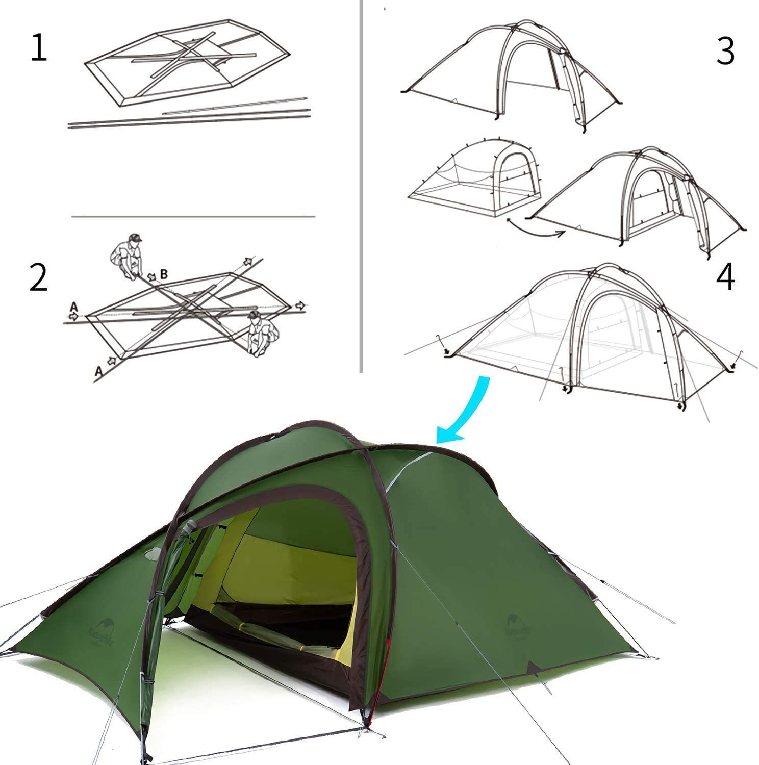 しました】 ヤフオク! - 2-3人 20D 緑 3人 Naturehike Hiby3 2-3人用