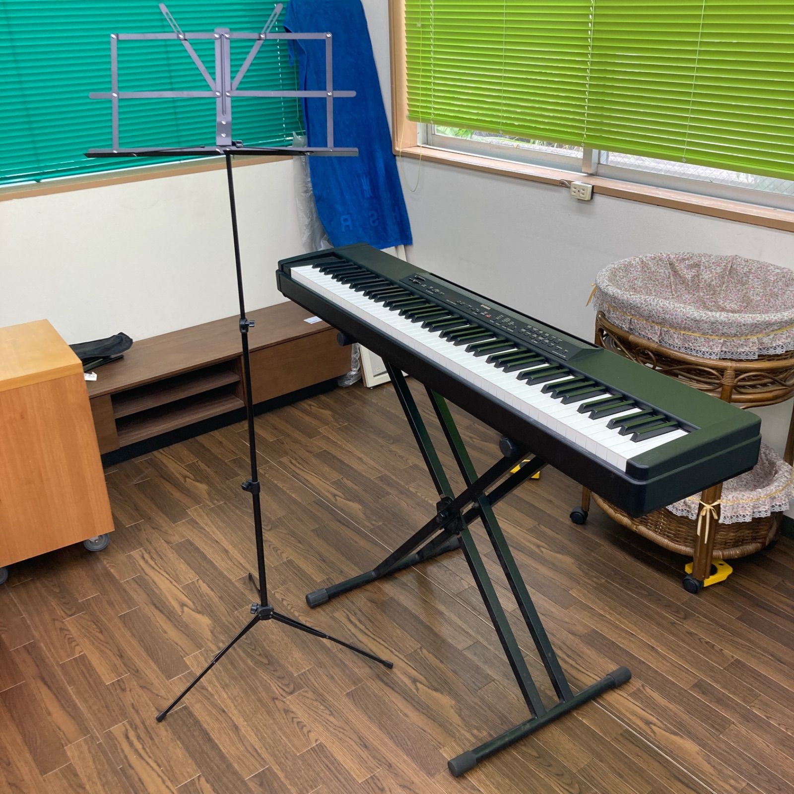 YAMAHA キーボード 88鍵 スタンド 楽譜スタンド 電子ピアノ ブラック P 