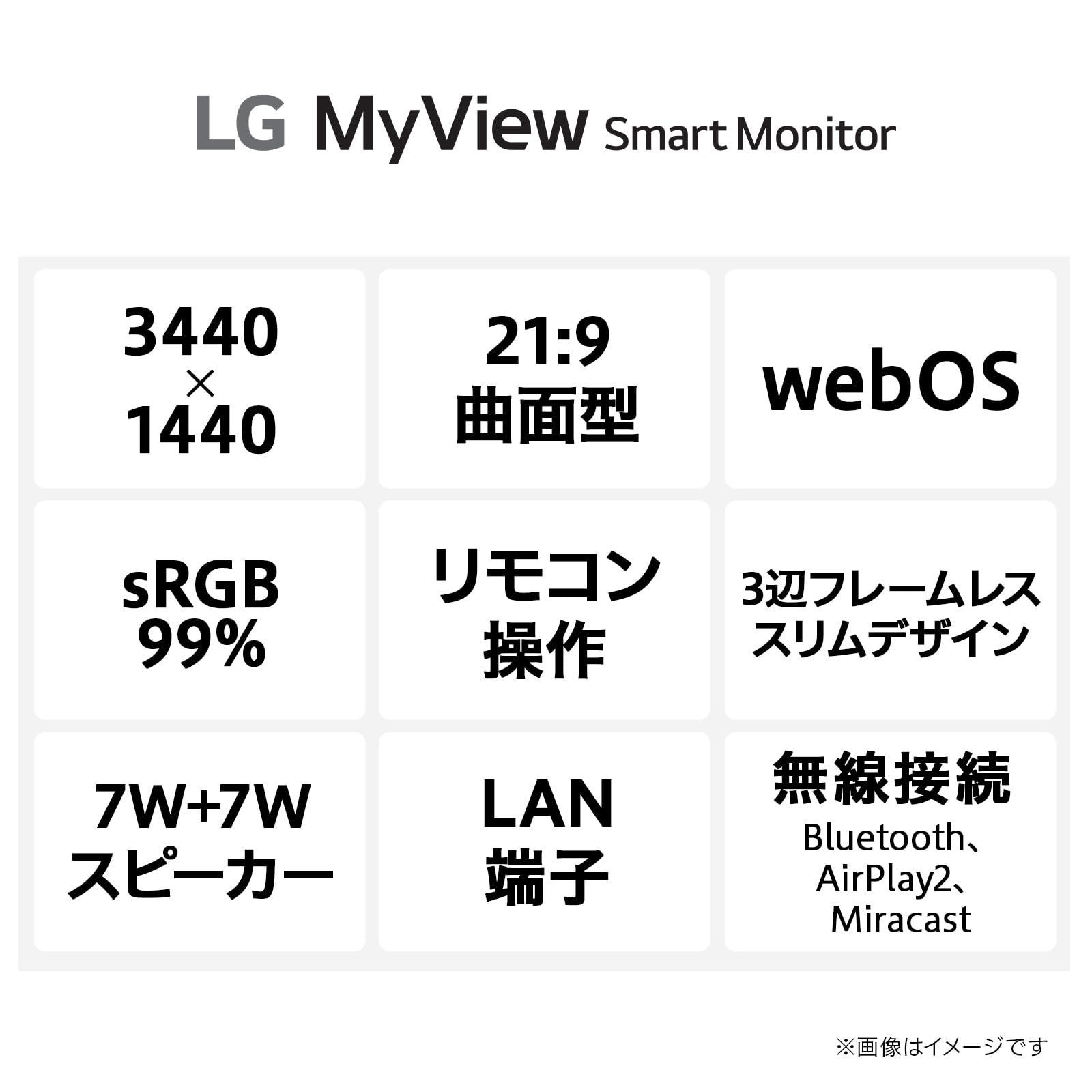 LG スマートモニター MyView Smart Monitor 34SR60QC-B 34インチ|3440×1440|100Hz|webOS|sRGB 99%|HDR|アンチグ 34SR60QC-B 34|UWQHD|VA|5ms|100Hz|OS搭載
