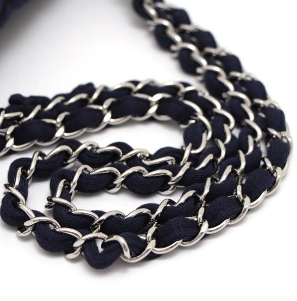 美品 シャネル CHANEL マトラッセ25 Wフラップ チェーンショルダーバッグ ジャージー ネイビー S金具 【67021】 美品 シャネル CHANEL マトラッセ25 Wフラップ チェーンショルダー