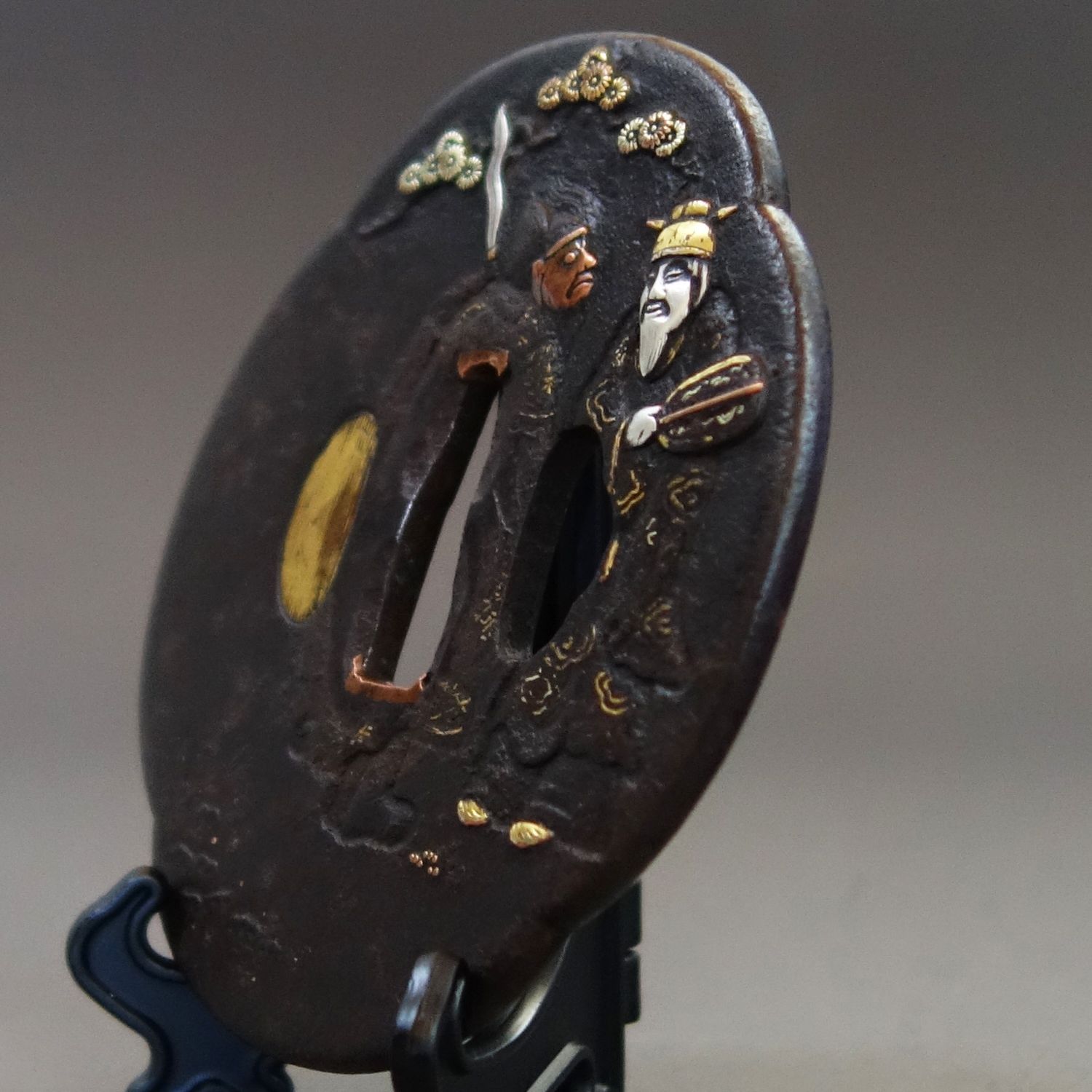 鉄鍔、淵に龍図、 鉄鍔、淵に龍図、 龍虎図鍔 銘 渋井義政鐫／ホームメイト