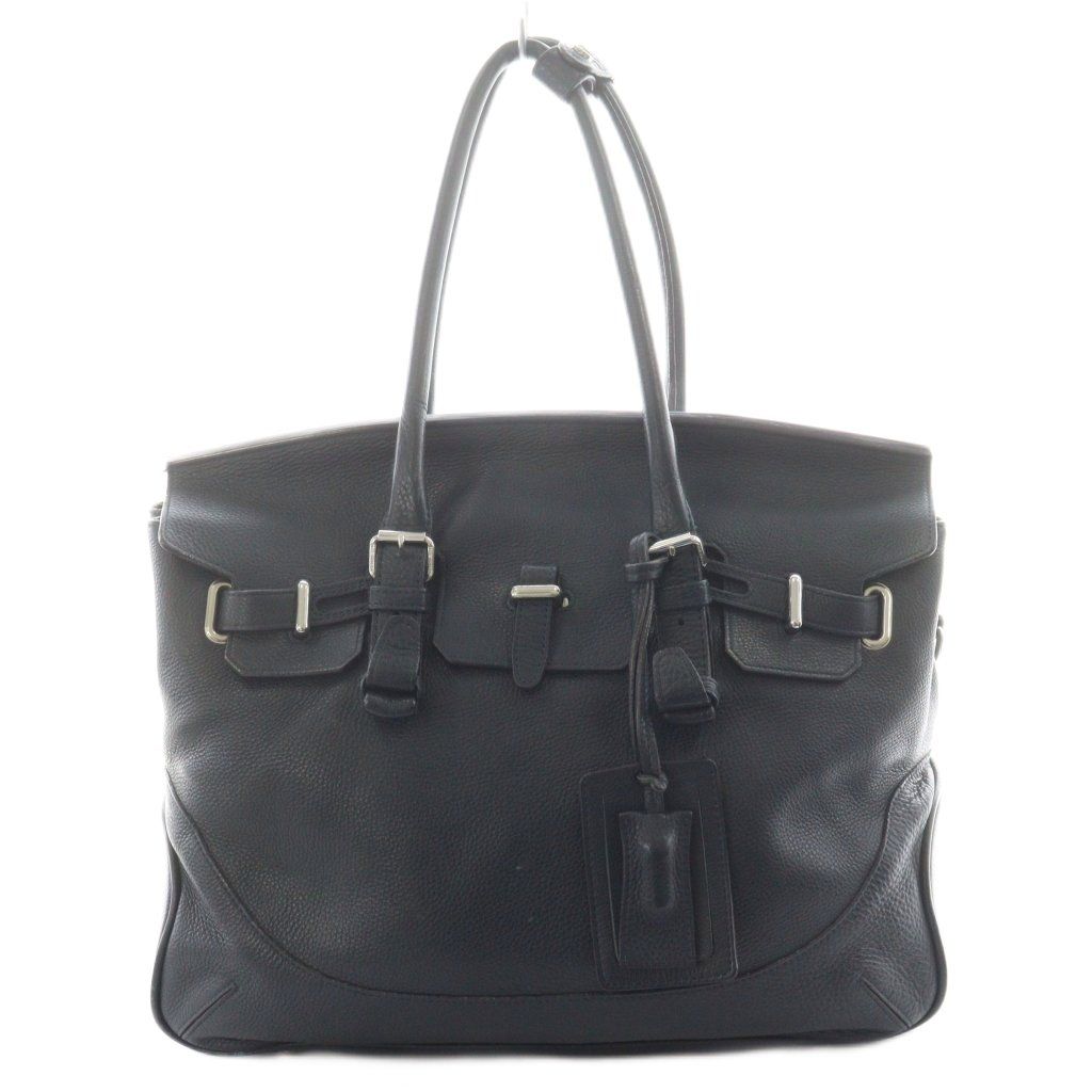 ペッレモルビダ PELLE MORBIDA フラップボストンバッグ ハンドバッグ レザー 紺 ネイビー |AN2