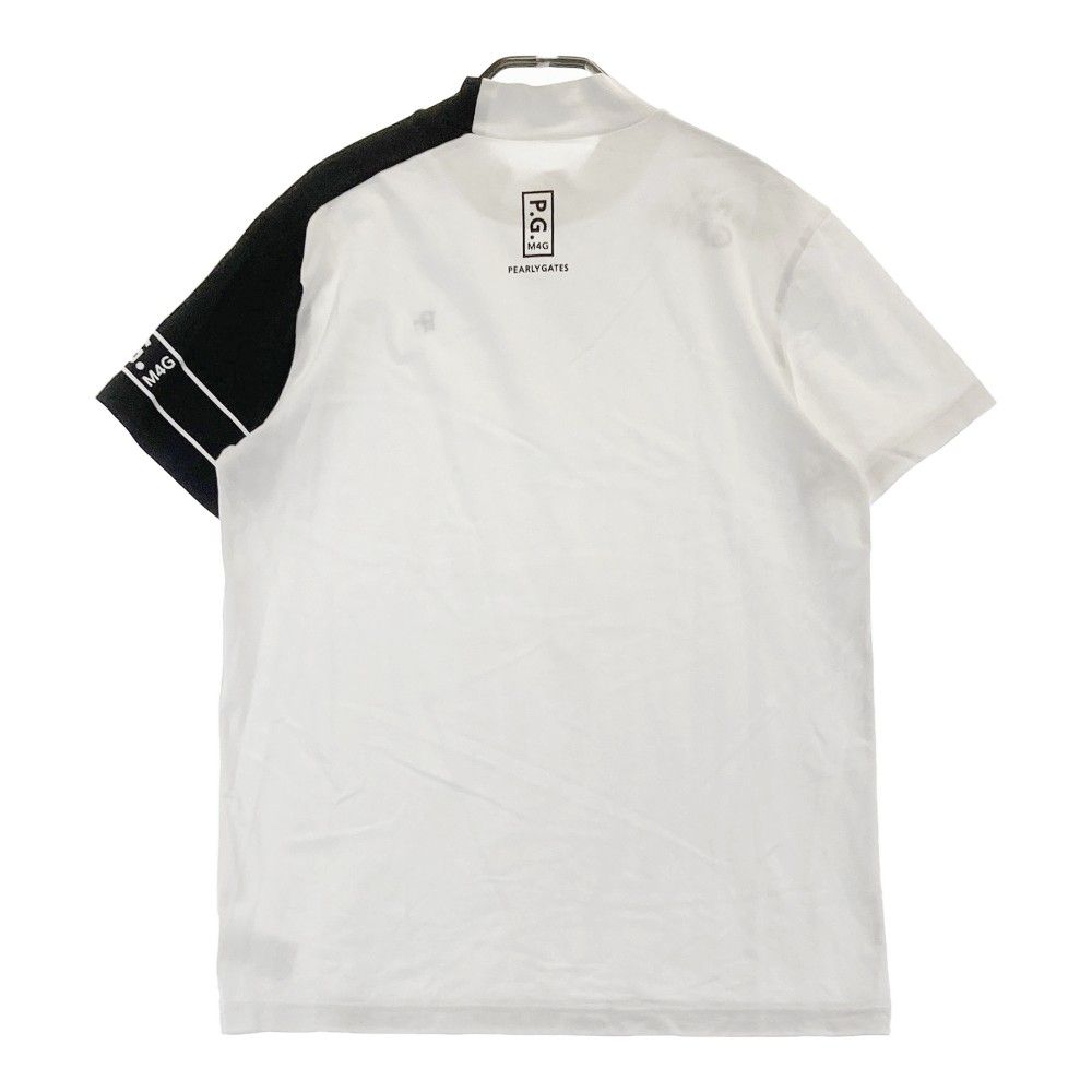 サイズ：5 PEARLY GATES パーリーゲイツ  ハイネック半袖Tシャツ  ホワイト系 [240101441700] ゴルフウェア メンズ ストスト PEARLY GATES パーリーゲイツ ハイネック半袖Tシャツ ホワイト系