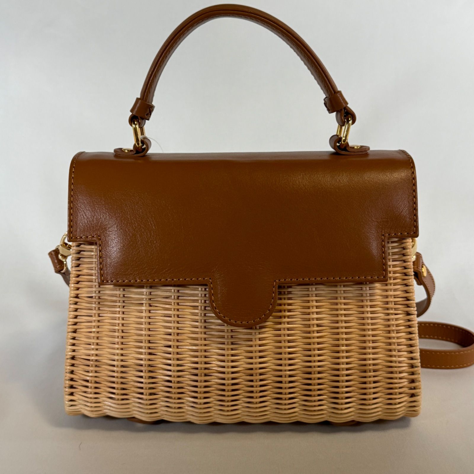 【美品】TOMMASO CANDRIA トマソカンドリア かごバッグ ブラウン Tommaso Candria トマソカンドリア ブラウン カゴバッグ 店舗受取可 美