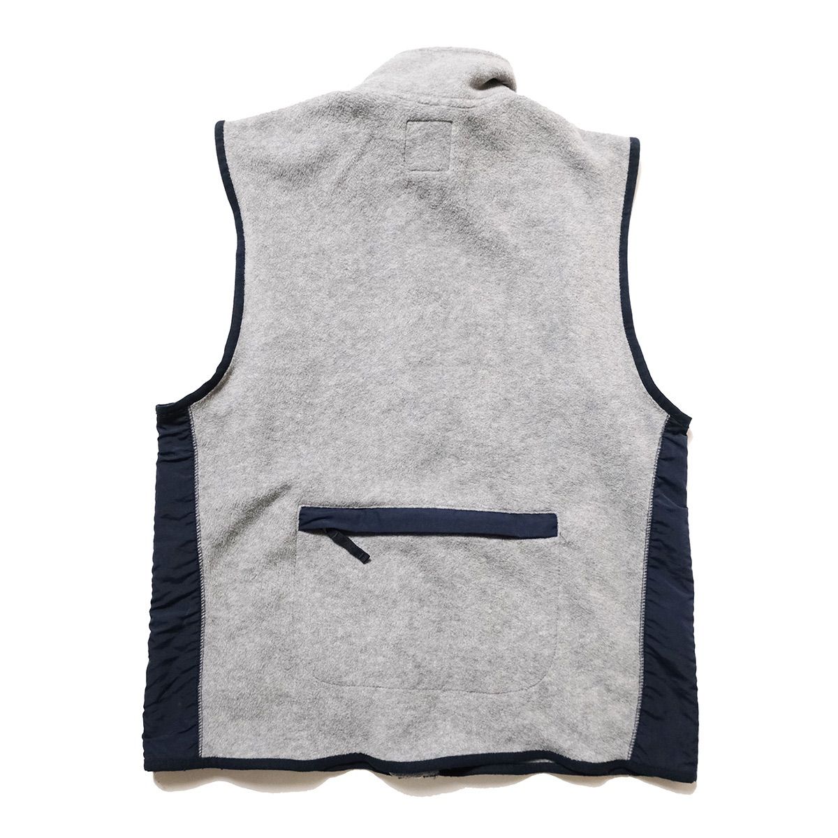 90's ギャップ ナイロン切替 フリース ベスト (M) 灰×紺