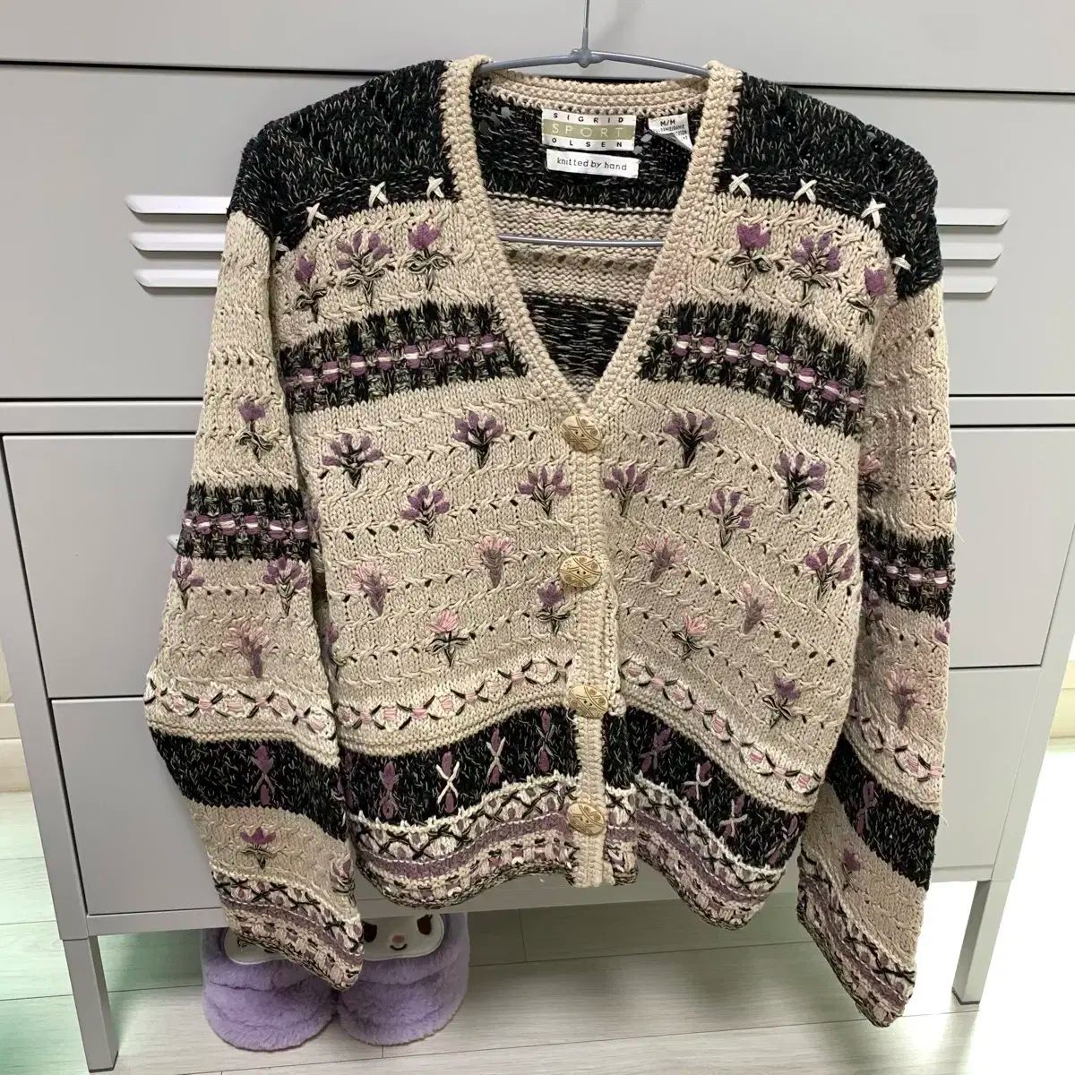 ヴィンテージ 森ガール はぐみ 刺繡 カーディガン