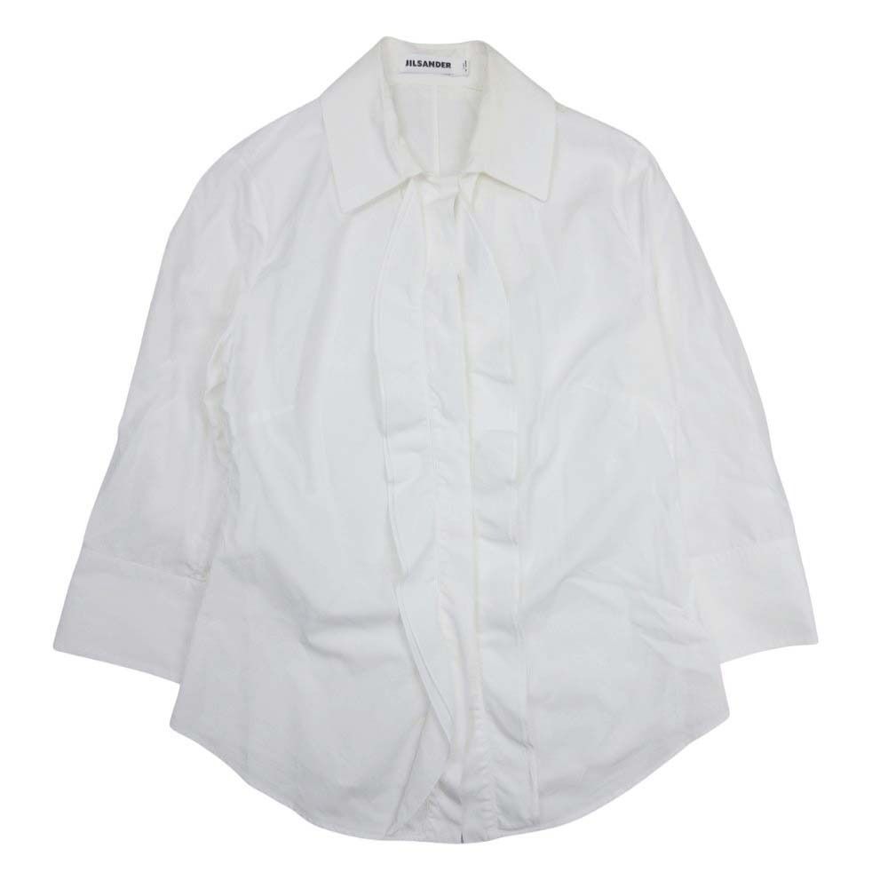 JIL SANDER ジルサンダー ラフシモンズ期 ホワイトシャツ 良品 JIL SANDER ジルサンダー 前立て フロントフリル 七分袖