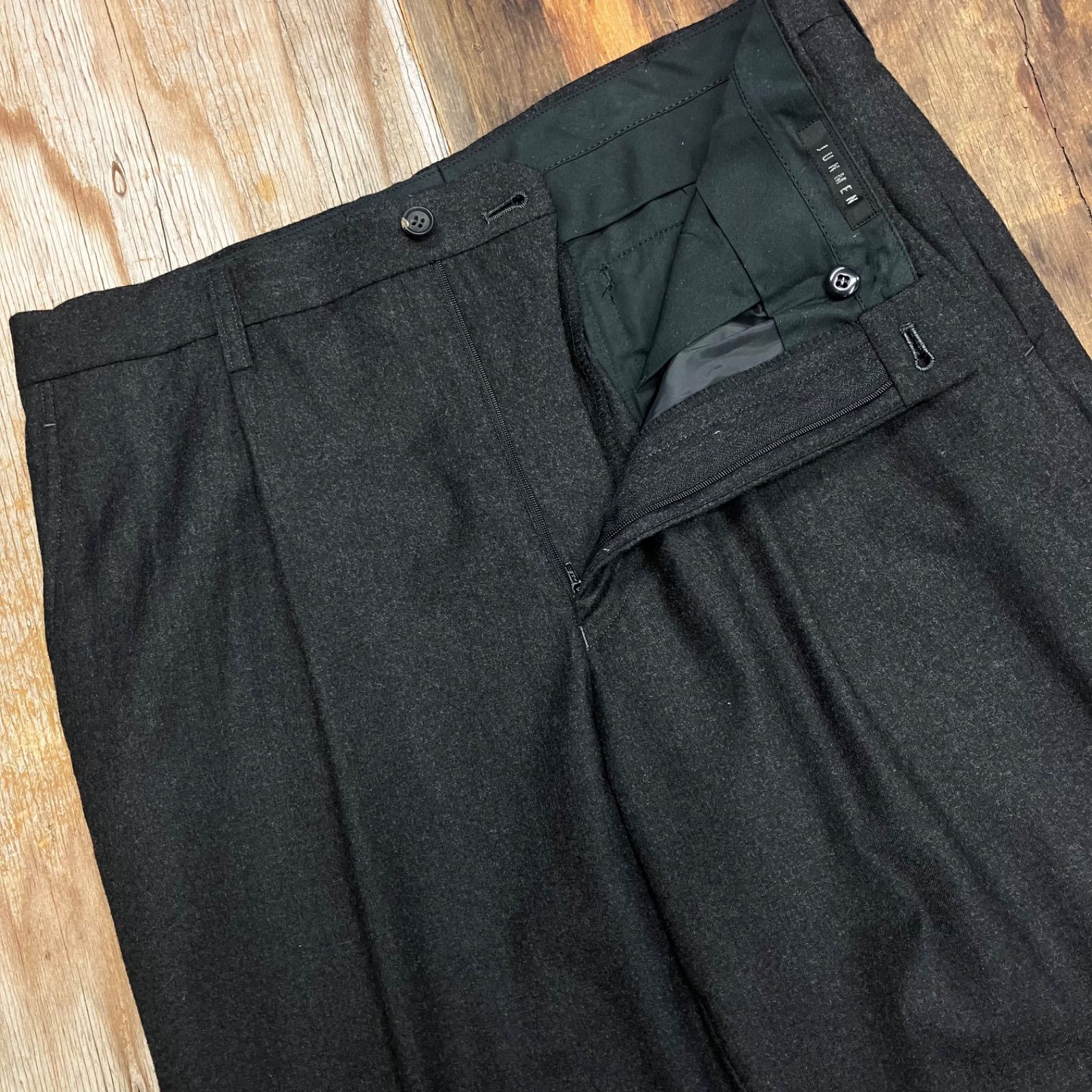 90s unknown ツータックスラックス cityboy 古着 ブラック 90s unknown ツータックスラックス cityboy 古着 ブラック S