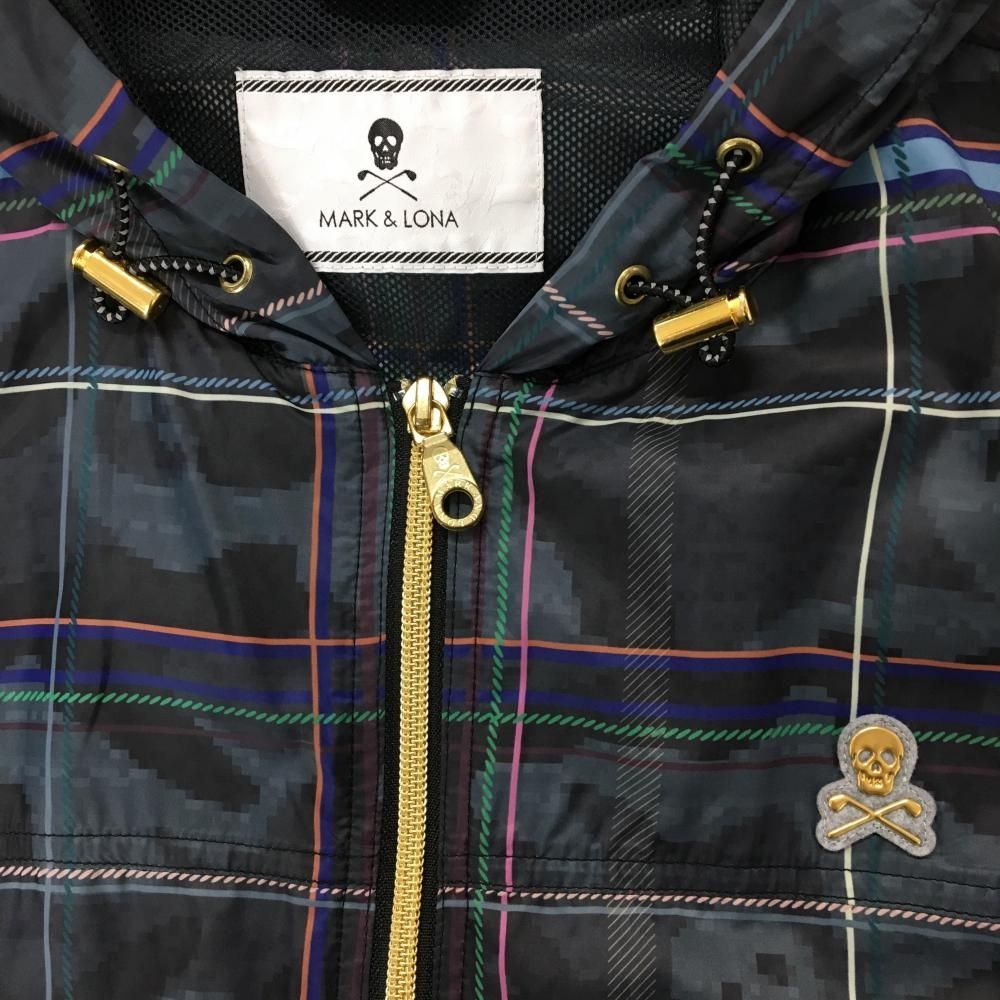 超美品】マークアンドロナ ナイロンジップパーカー グレー×マルチ