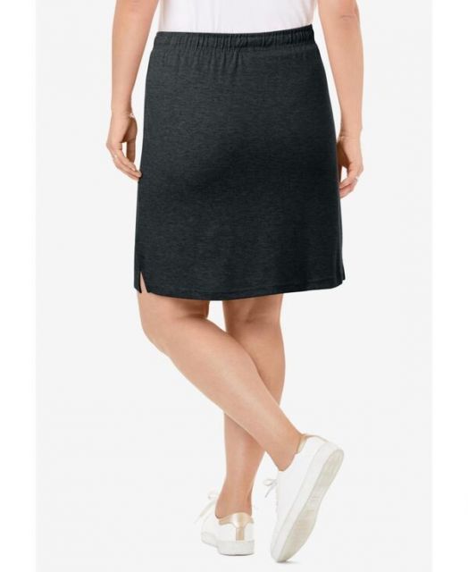 一年中大特価。 送料無料 ウーマン ウィズイン レディース スカート ボトムス Plus Size Within Sport Knit Skort Heather charcoal 全国送料無料！
