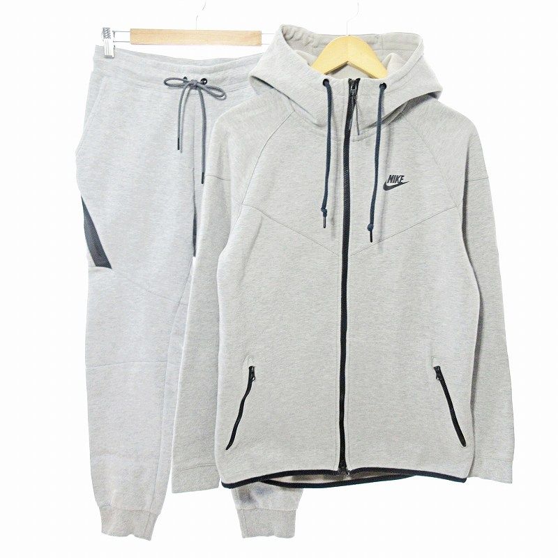 ナイキ NIKE テック フリース スウェット 上下 セットアップ パーカー ジャケット イージーパンツ S L グレー 0206