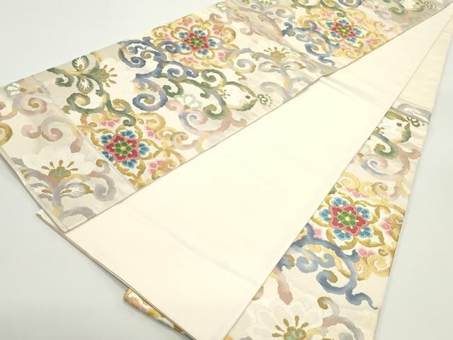 平和屋着物◎佐賀錦 六通柄袋帯 波濤文様 金糸 正絹 逸品 DAAS7102xg