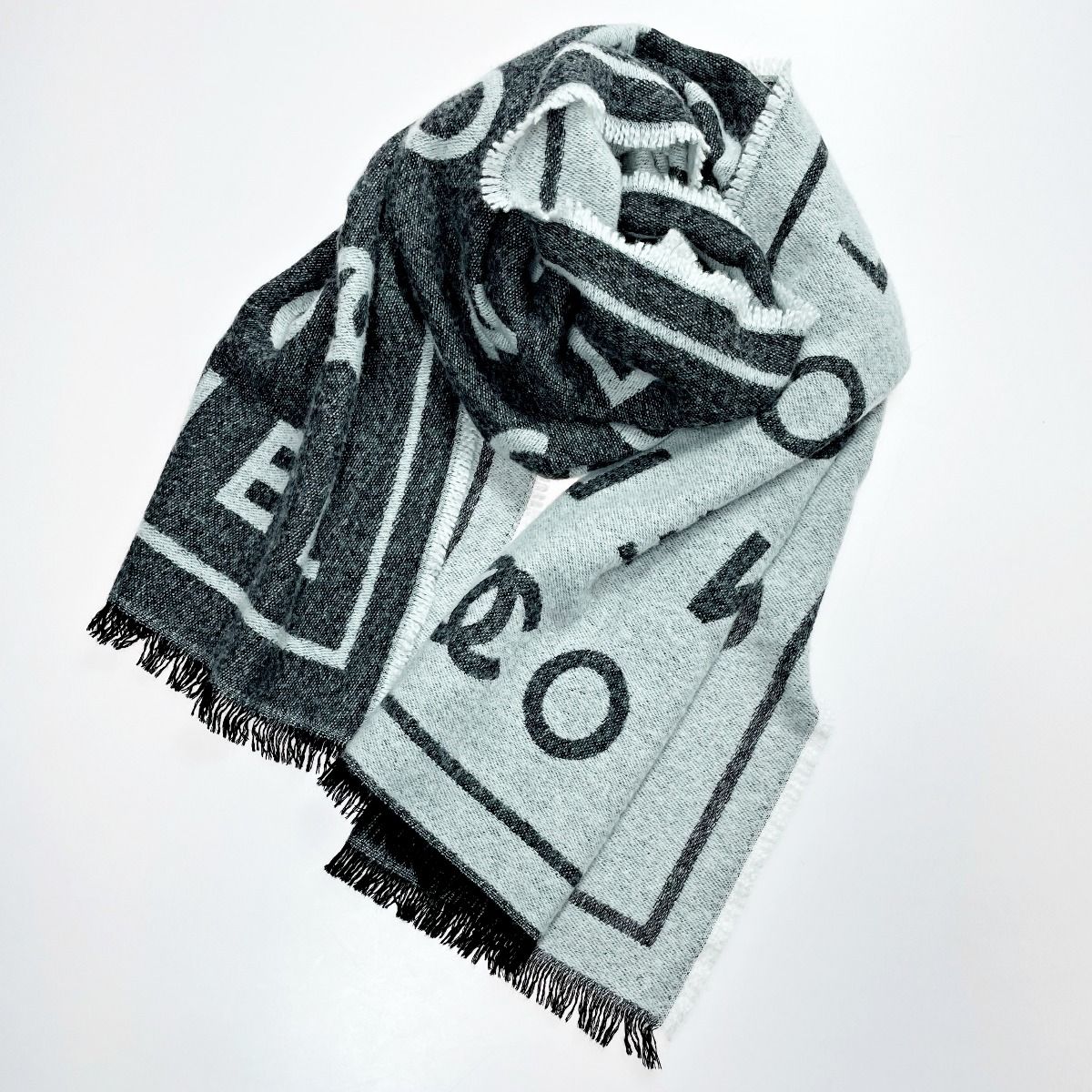 CHANEL シャネル ストール グレー ココマーク カシミヤ82