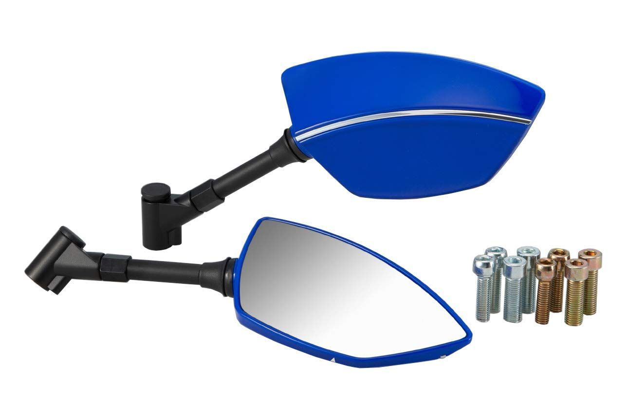 Color ブルー_Style ミラーマウントタイプ キジマ kijima バイク バイクパーツ TECH09ミラー ミラーマウントタイプ 左右セット ブルー 203-8083