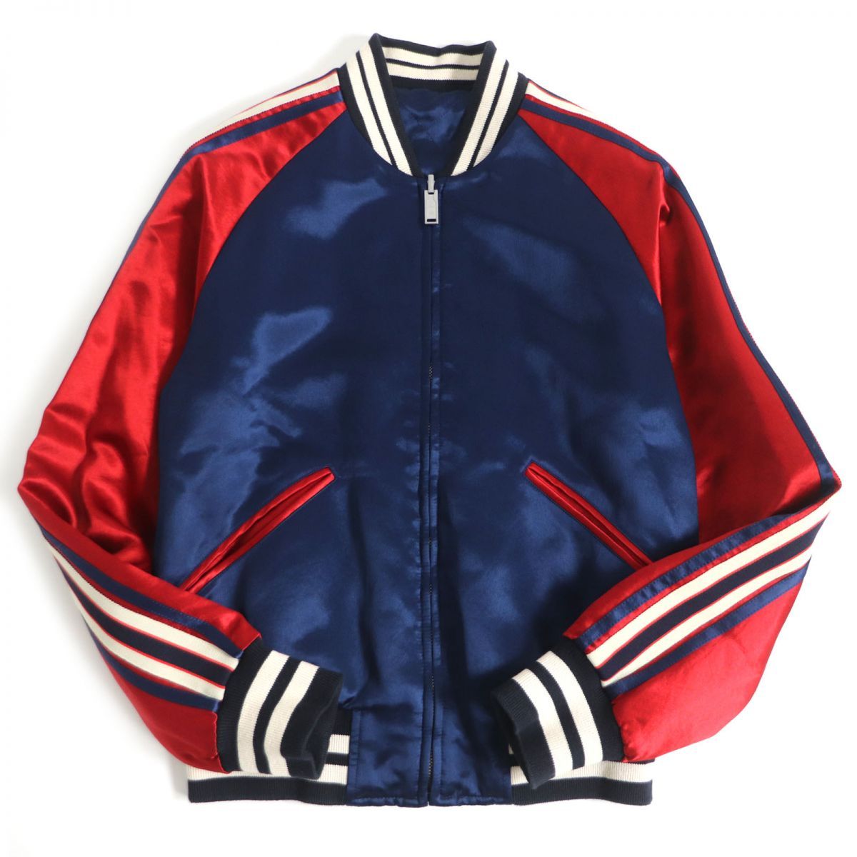 美品□18SS GUCCI/グッチ 501100 アームサイドロゴ サテン ZIPUP 