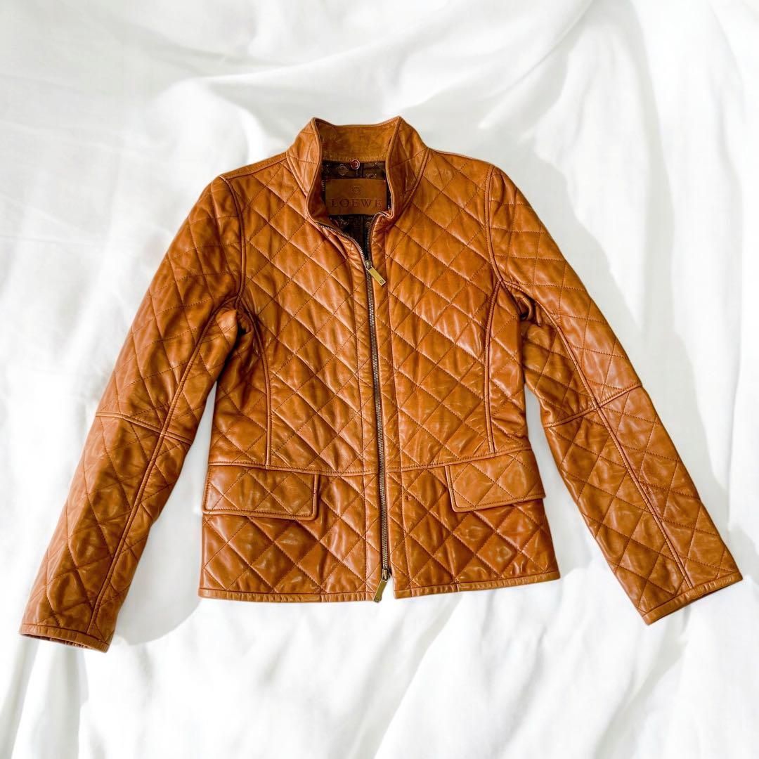 ロエベ キルティング レザージャケット クラフトマンシップ ラム 羊革