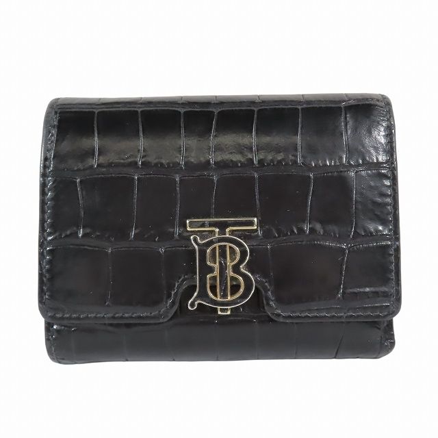 バーバリー BURBERRY 3つ折り財布 コンパクト ウォレット クロコ