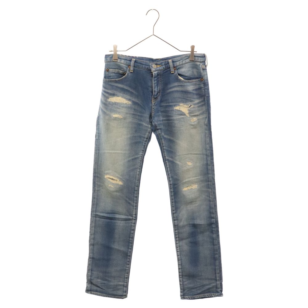【美品】R.H. VINTAGE ダメージ加工ストレッチデニム インディゴ R.H.VINTAGE (ロンハーマンヴィンテージ) ダメージ加工 ストレッチ