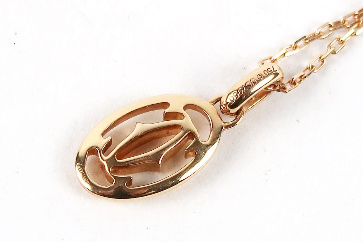 美品】Cartier カルティエ ドゥーブル ダイヤ ネックレス PG 750 K18 