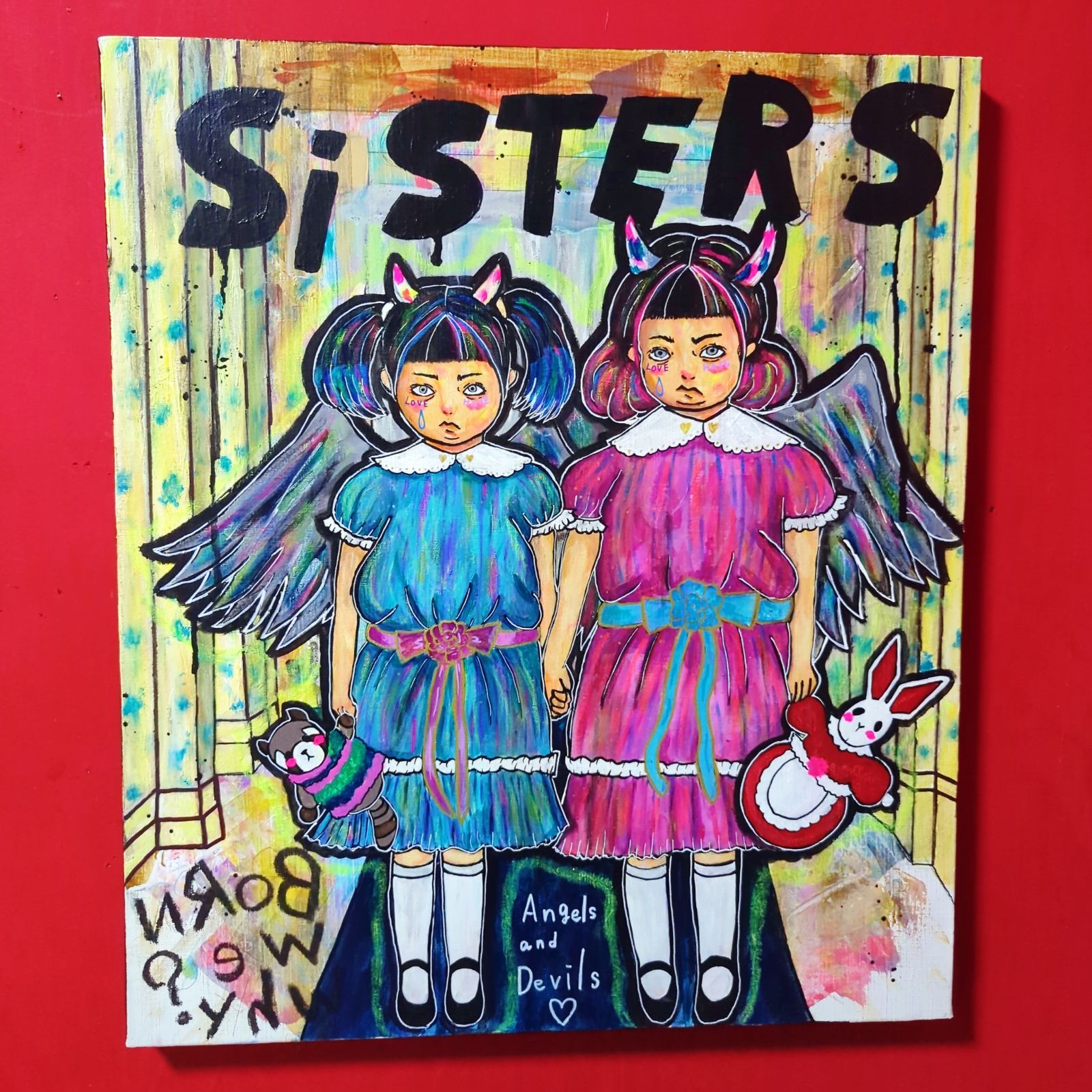 2023年製作＊価格交渉OK＊】SISTERS 現代アート 絵画-