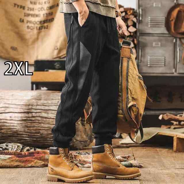 2XL 秋 冬 メンズ 服 シンプル ファッション オシャレ 大人 かっこいい 大きいサイズ ストリート 紳士服 アメリカン レトロ ニット スウェットパンツ 秋 冬 厚手 ズボン カジュアル パンツ
