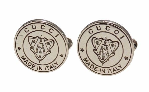 グッチ カフス クレスト 紋章 SV925 シルバー カフリンクス 銀製