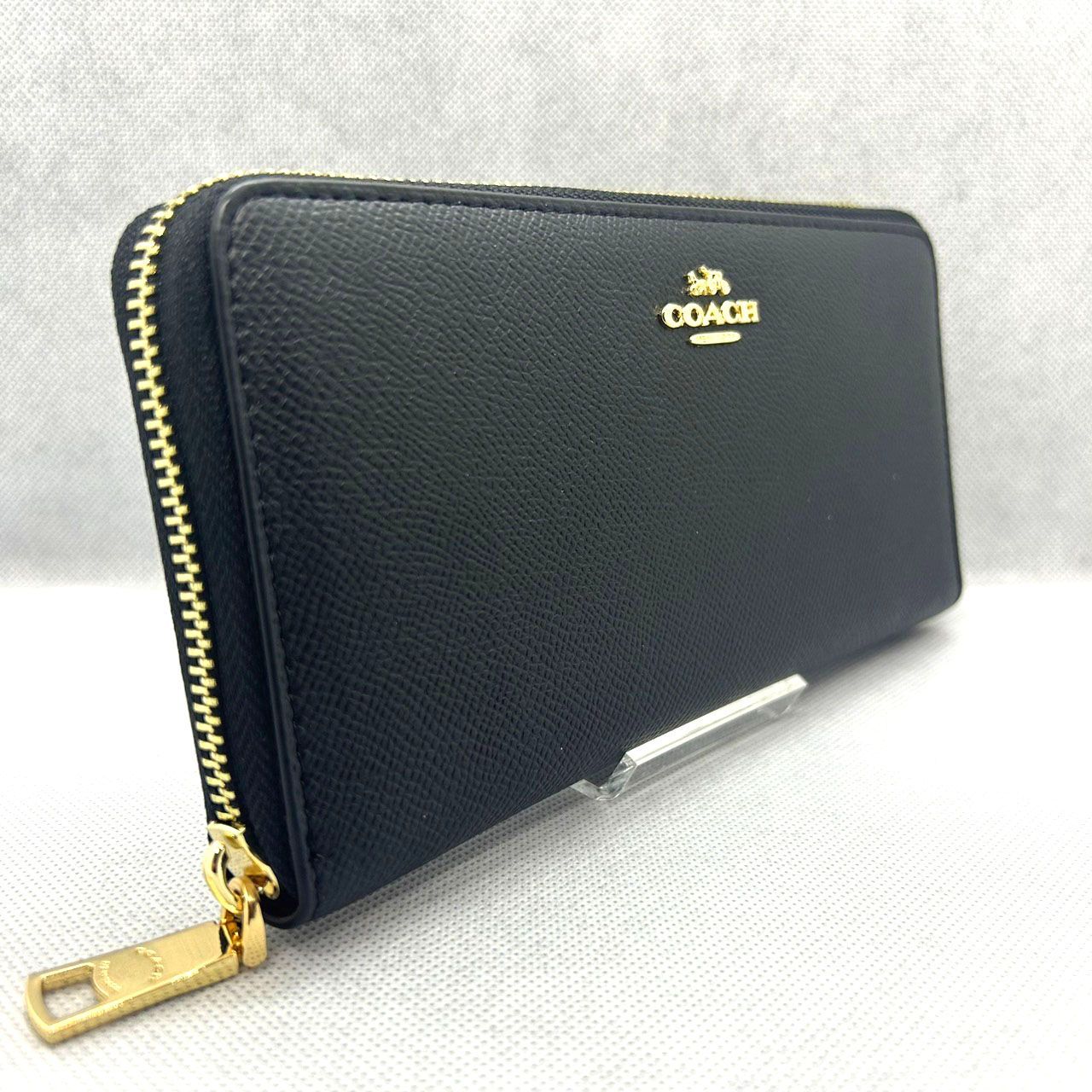 新品・国内在庫】COACH コーチ ラウンドジップ クロスグレーンレザー