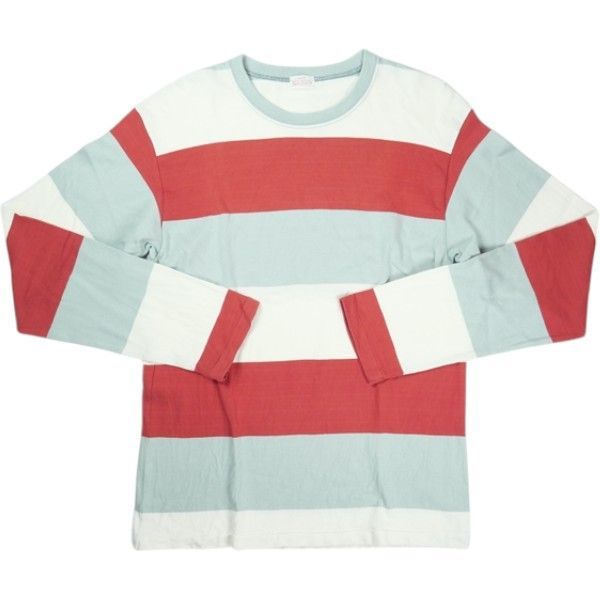 Size 40 At Last ＆ Co アットラスト|BUTCHER PRODUCTS ブッチャープロダクツ WIDE BORDER TEE L-S ロンT 白赤 品-良い 20826193