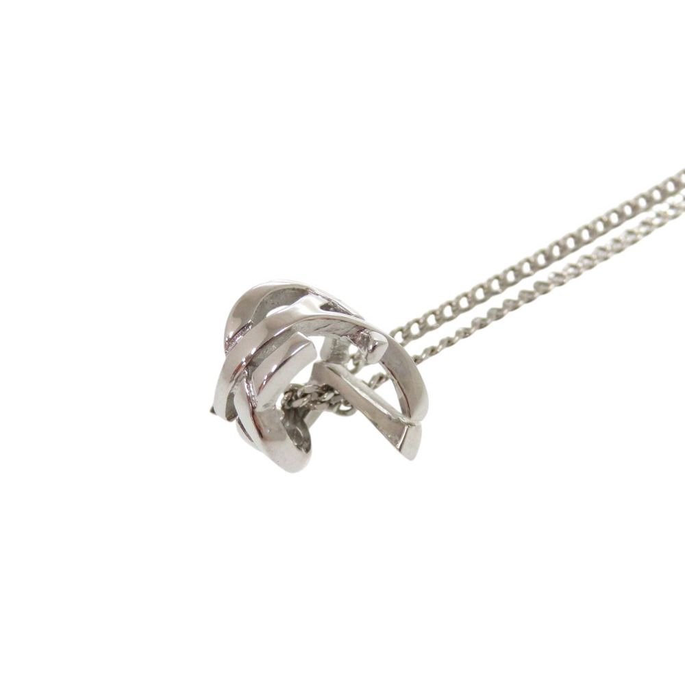 【保障できる！】 サンローランパリ ツイスト モノグラム メタル シルバー ネックレス 0399 SAINT LAURENT PARIS 送料無料の商品多数！