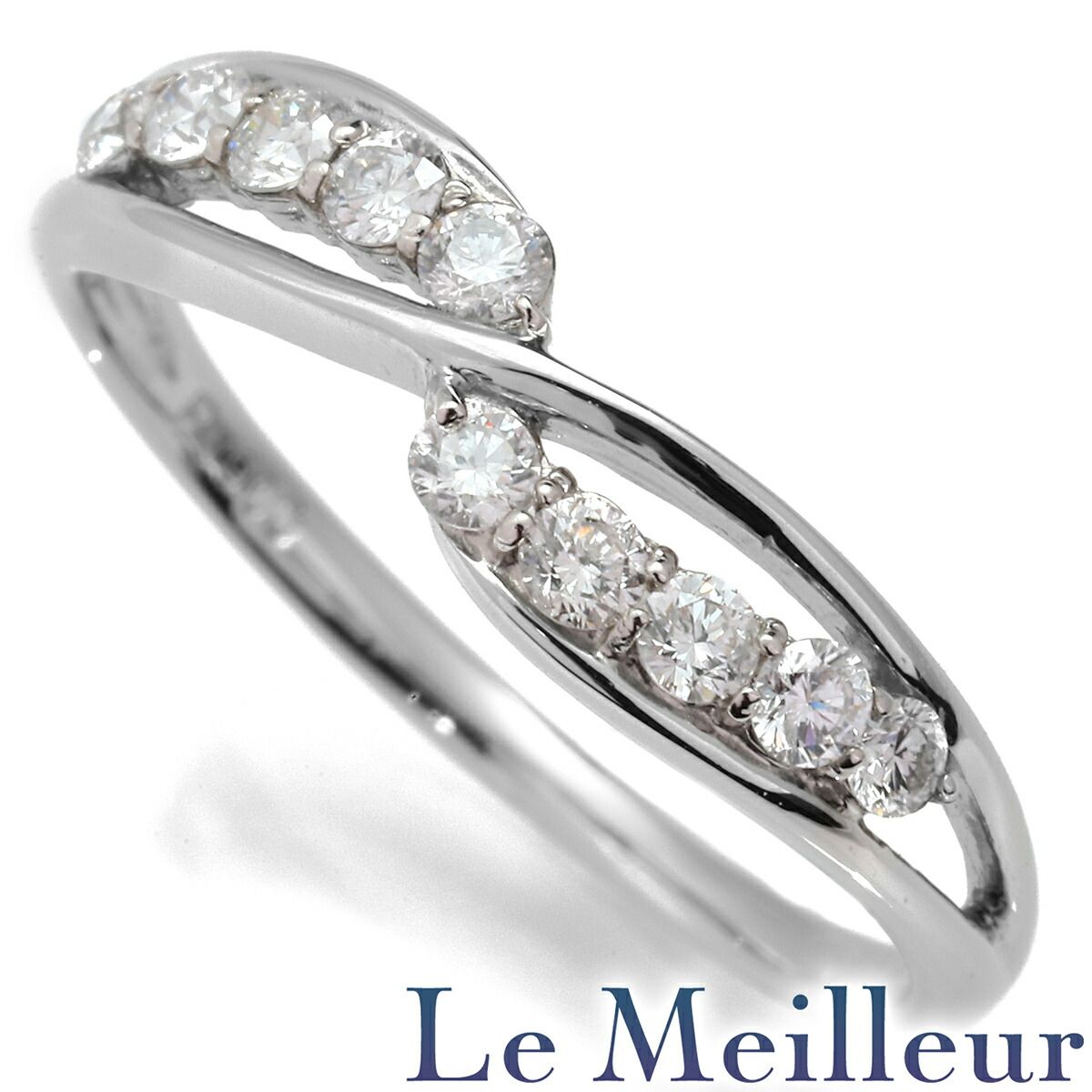 0.3CT プラチナ ハーフエタニティリング 約1.9mm幅 普段使い 