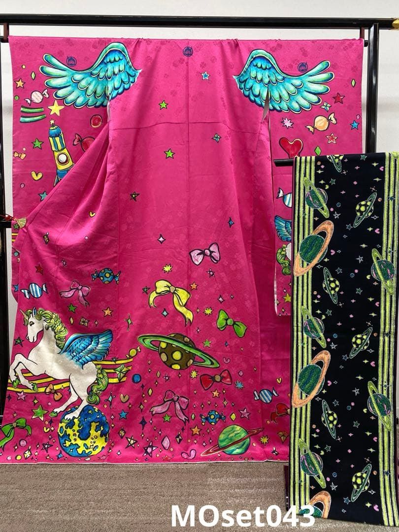 振袖 袋帯セット きゃりーぱみゅぱみゅ 個性的 身丈168cm 撥水加工済