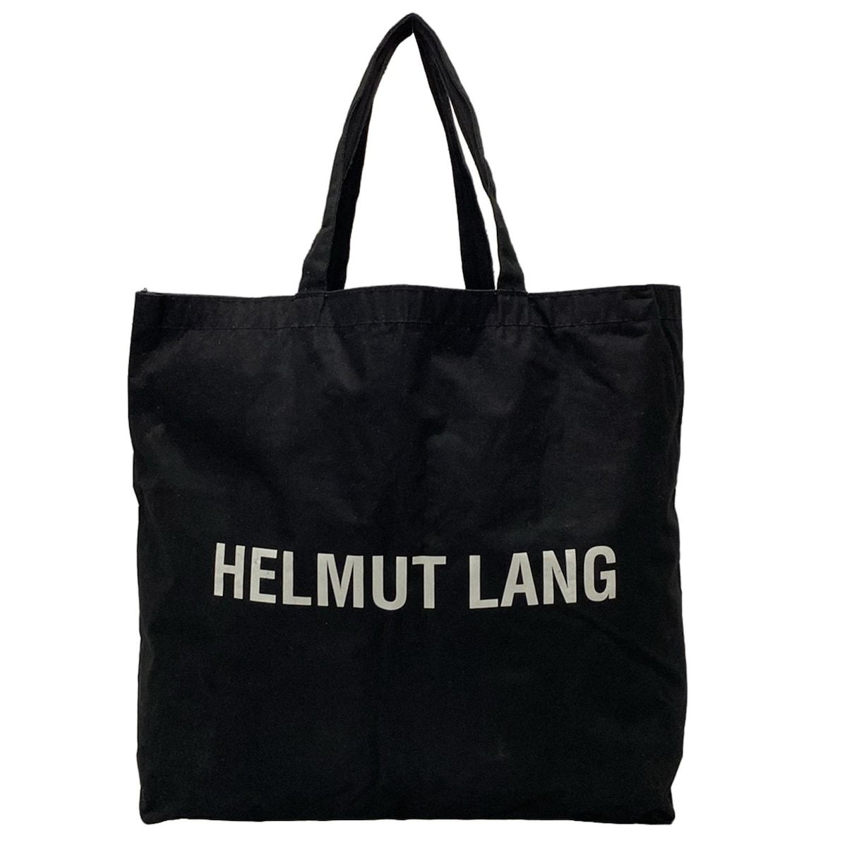 HELMUT LANG ブラック バックパック HELMUT LANG BLACK LINEN & LEATHER BAG
