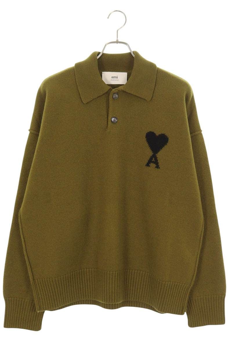 アミアレクサンドルマテュッシ 25AW UPL409 ハートA刺繍ポロニット  