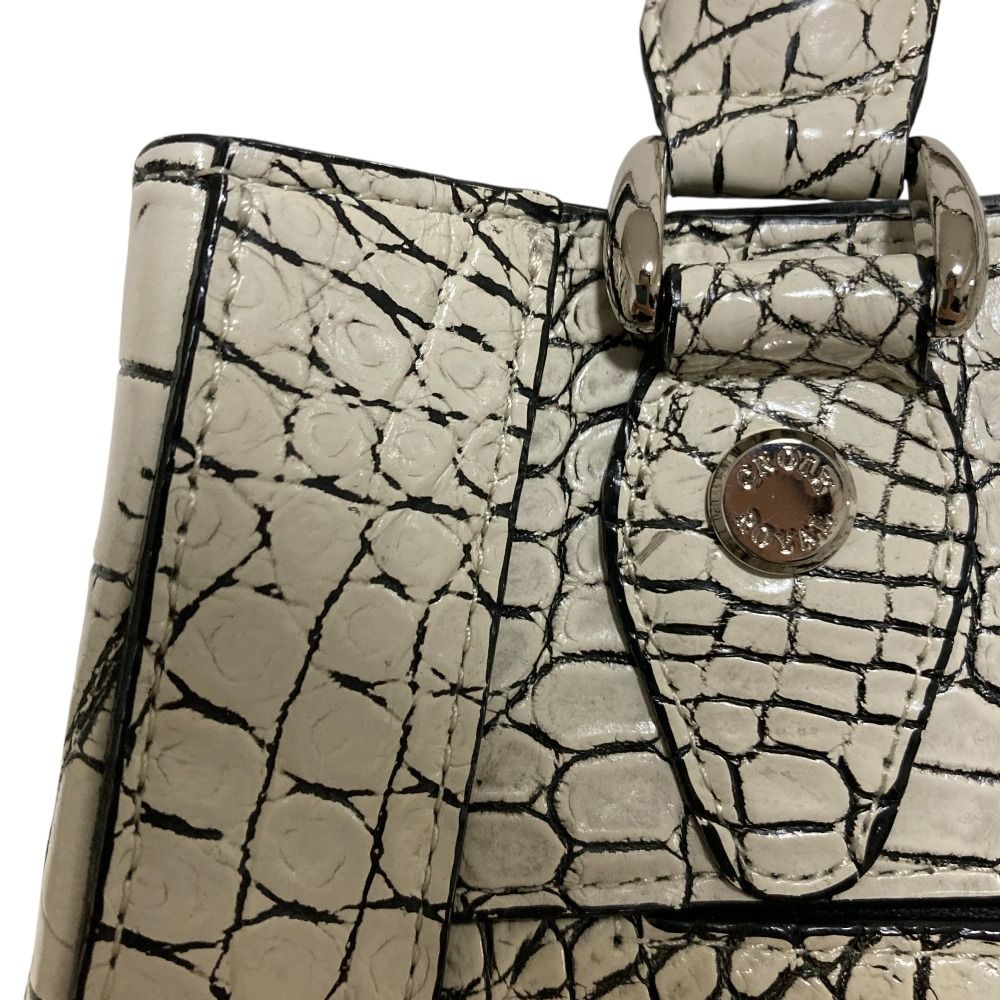 良品 CROIX ROYAL クロワロイヤル JRA クロコダイルレザー 目地染め  