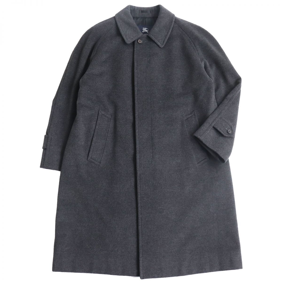 【美品】バーバリーロンドン　ベルテッドコート　アンゴラ混　ミドル丈　38 黒 良品○BURBERRY LONDON バーバリーロンドン カシミヤ/アンゴラ混