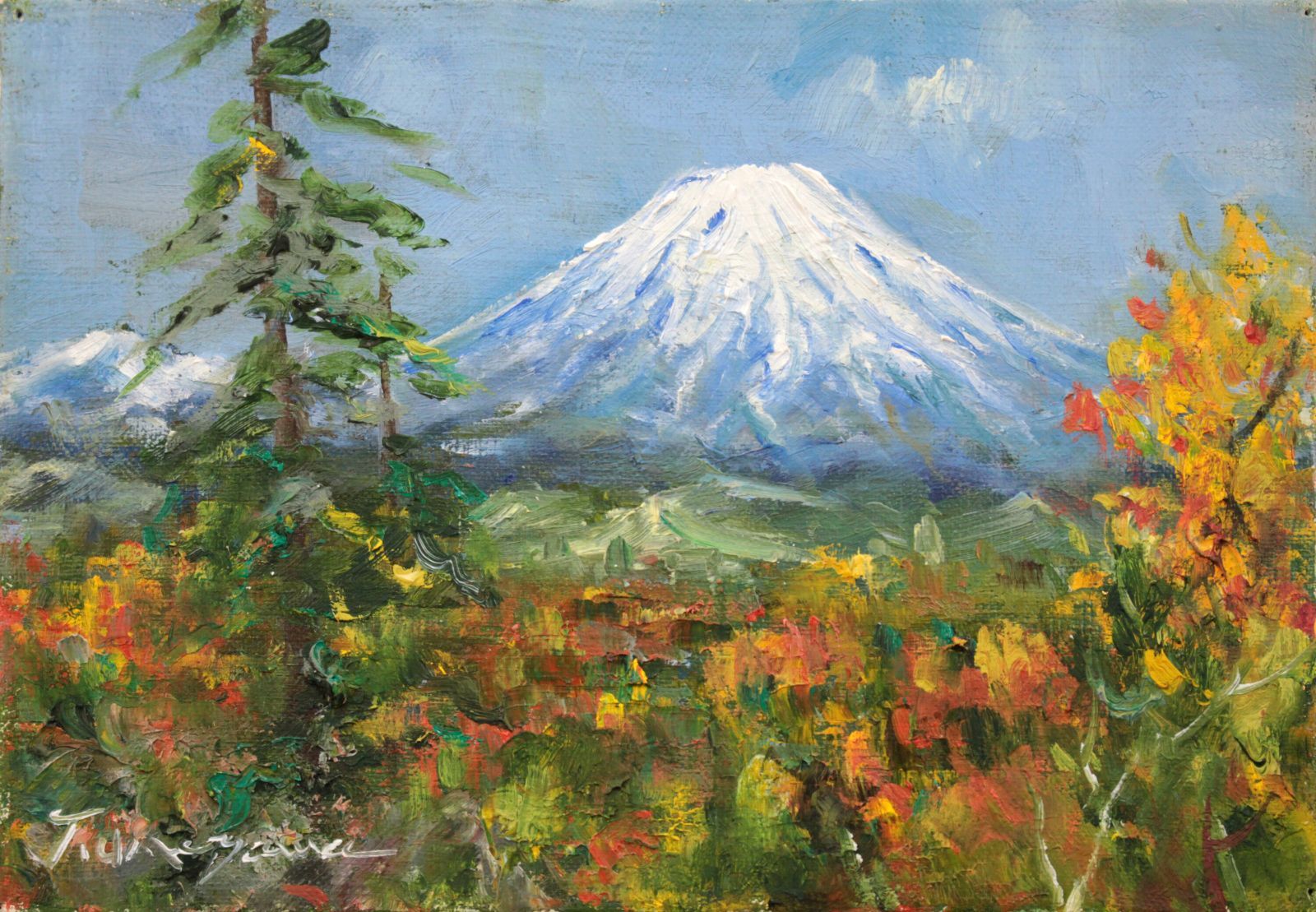 梅沢民雄『羊蹄山』油彩画【真作保証】 絵画 - メルカリ
